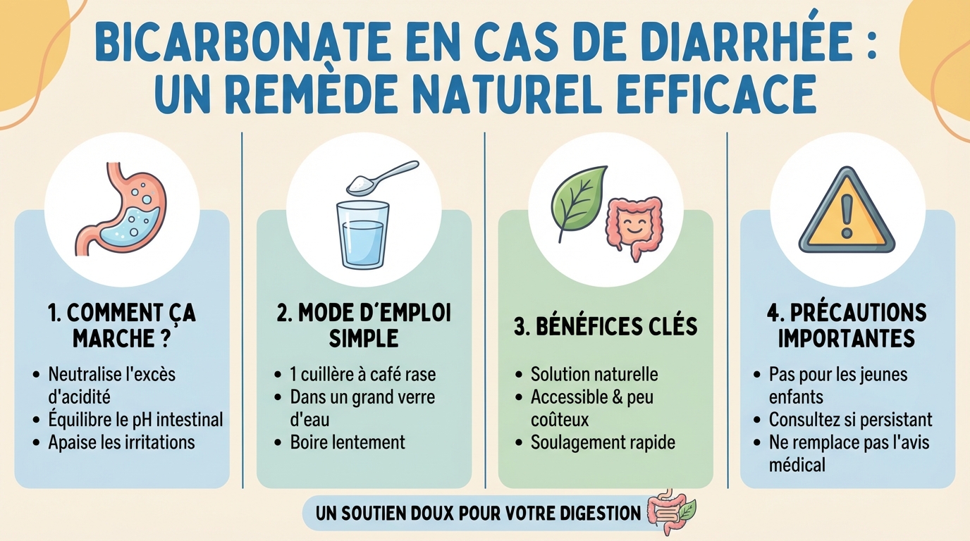 Comment le bicarbonate aide en cas de diarrhée ?