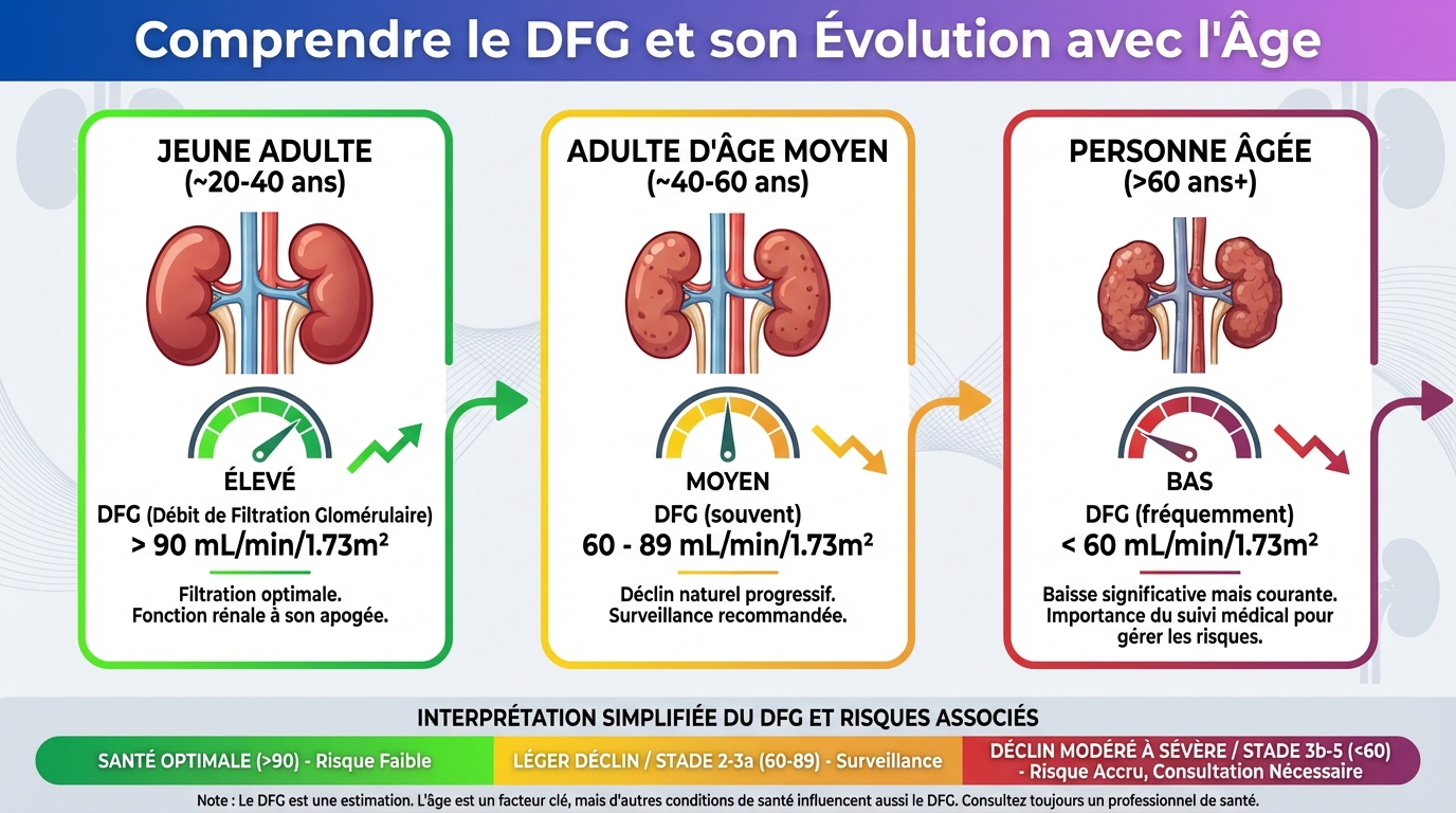 Comment le DFG varie avec l'âge ?