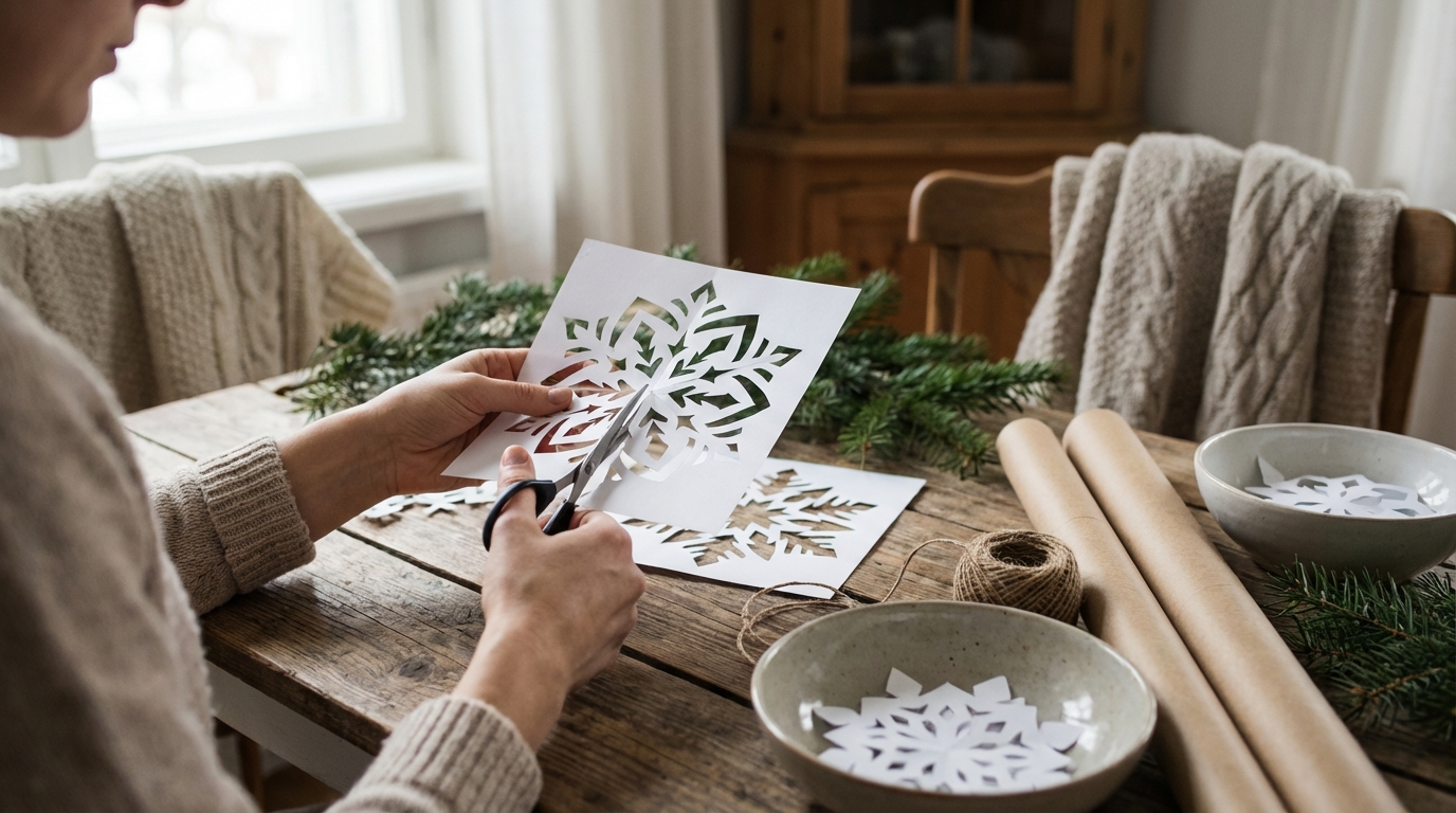 Gabarit flocon de neige à découper facile pour vos décorations