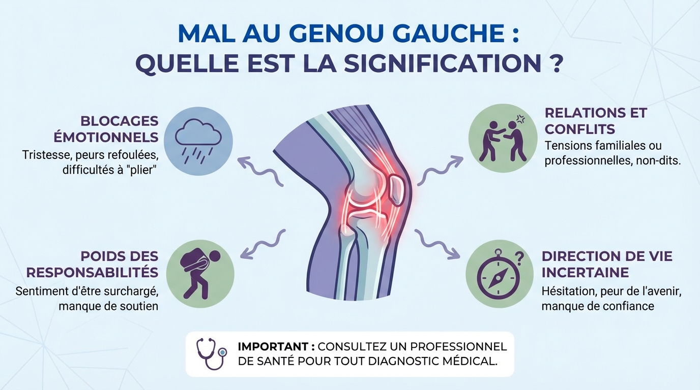 Mal au genou gauche : quelle est la signification ? 1 Causes physiques des douleurs au genou