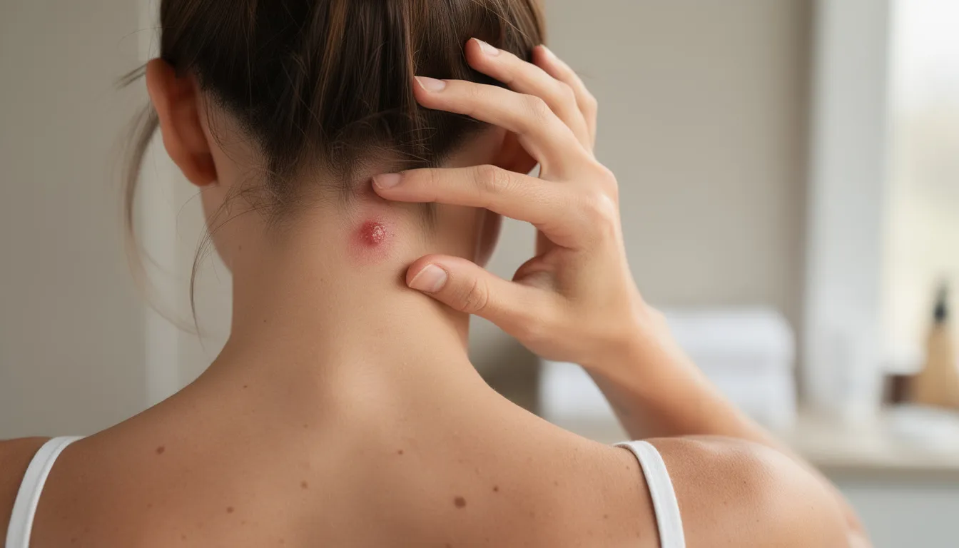 Bouton derrière la nuque qui gratte : causes et solutions