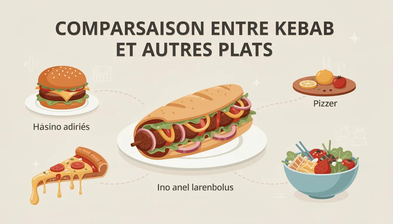 Comparaison entre kebab et autres plats